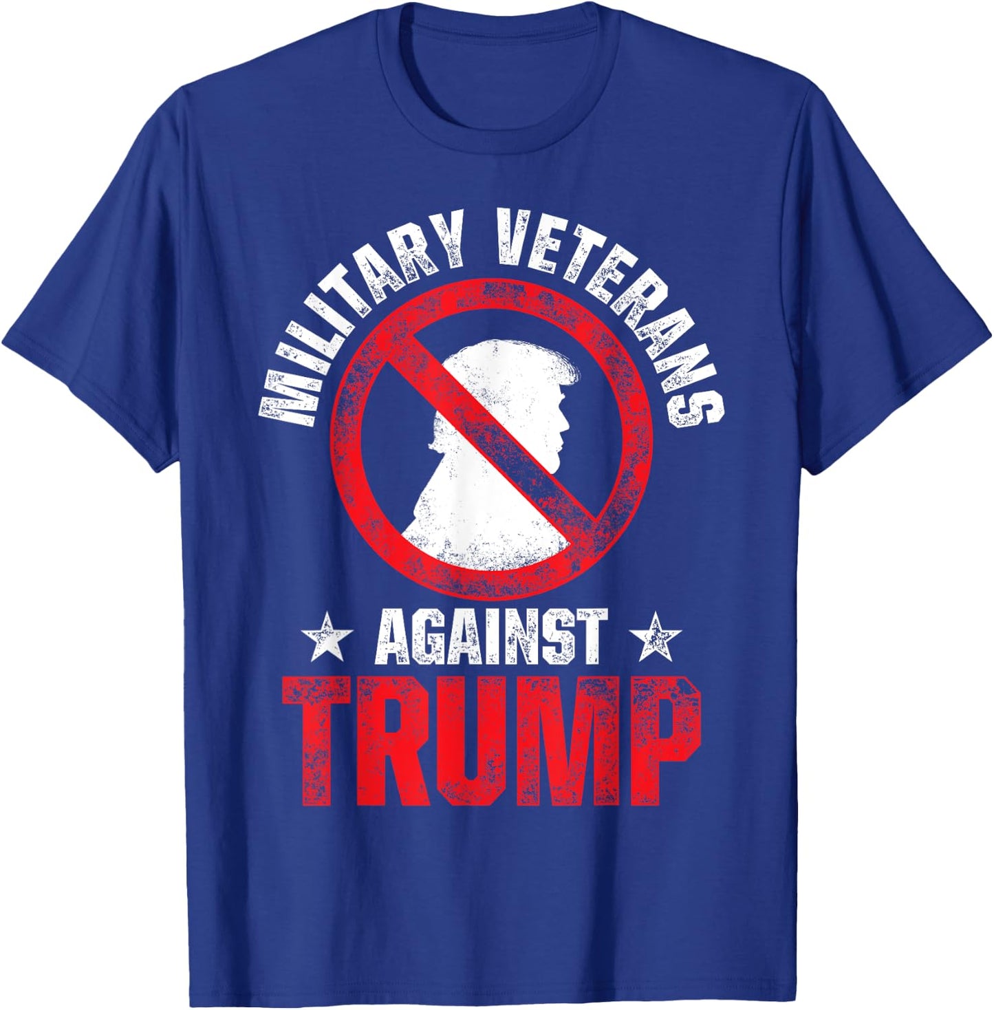 Military Veterans Against Trump 2020 No USA Election T-Shirt - T-Shirt | Royal