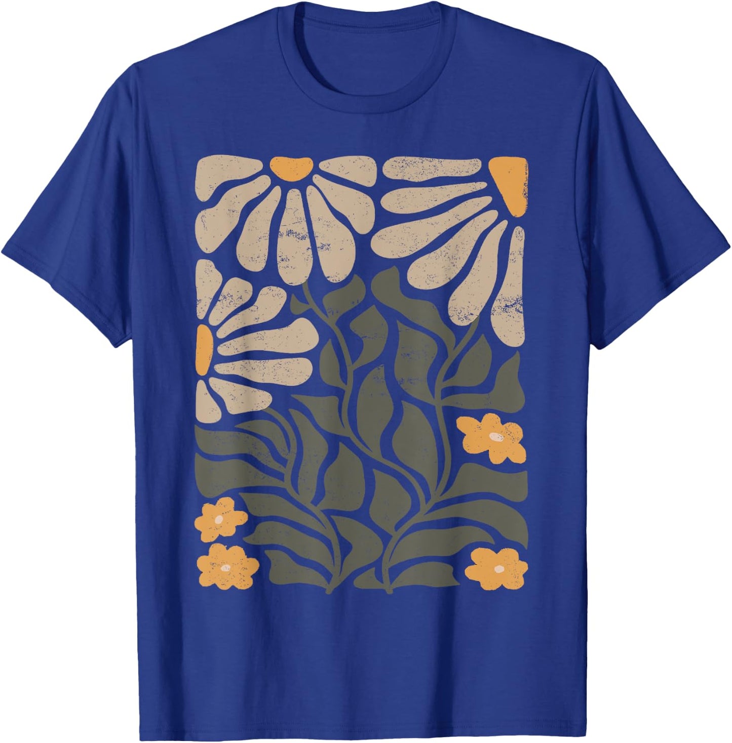 Boho Wildflower Vintage Retro Graphic Design Spring/Summer Men Women Kids T-Shirt - T-Shirt | Royal