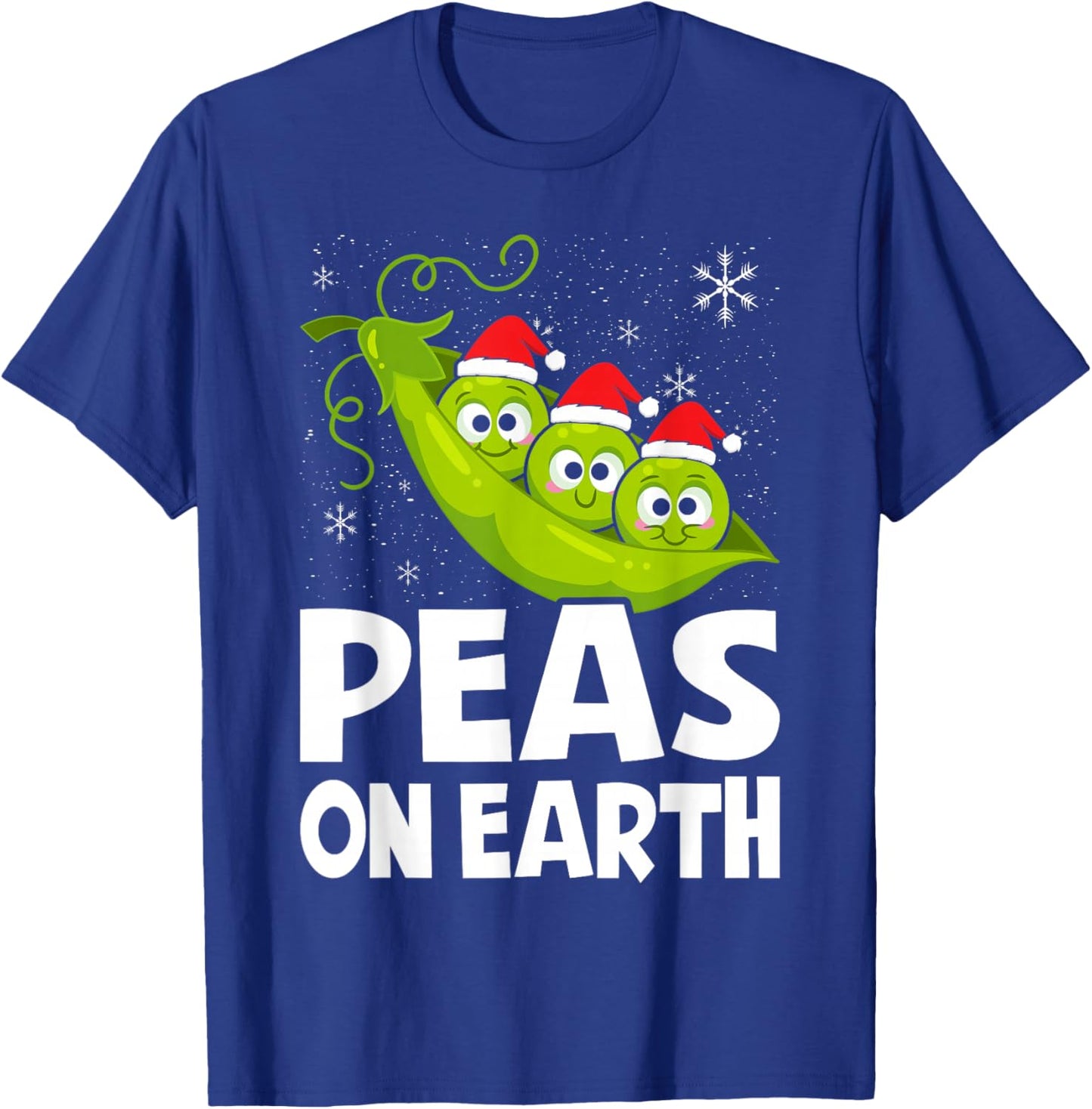 Christmas Pun Lover Peas on Earth World Peace Vegan T-Shirt - T-Shirt | Royal