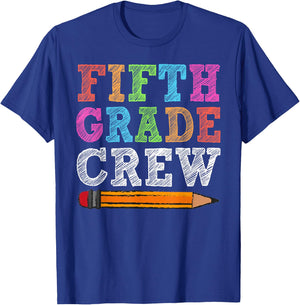Fifth Grade Crew 5th Grade Gift Back To School T-Shirt - T-Shirt | Royal