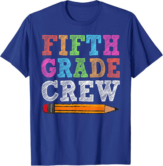Fifth Grade Crew 5th Grade Gift Back To School T-Shirt - T-Shirt | Royal