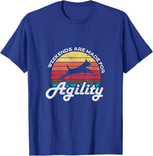 Weekends are made for agility - dog agility training design T-Shirt - T-Shirt | Royal