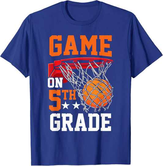Fifth Grade Game on Basketball Back To School 5th Grade T-Shirt - T-Shirt | Royal