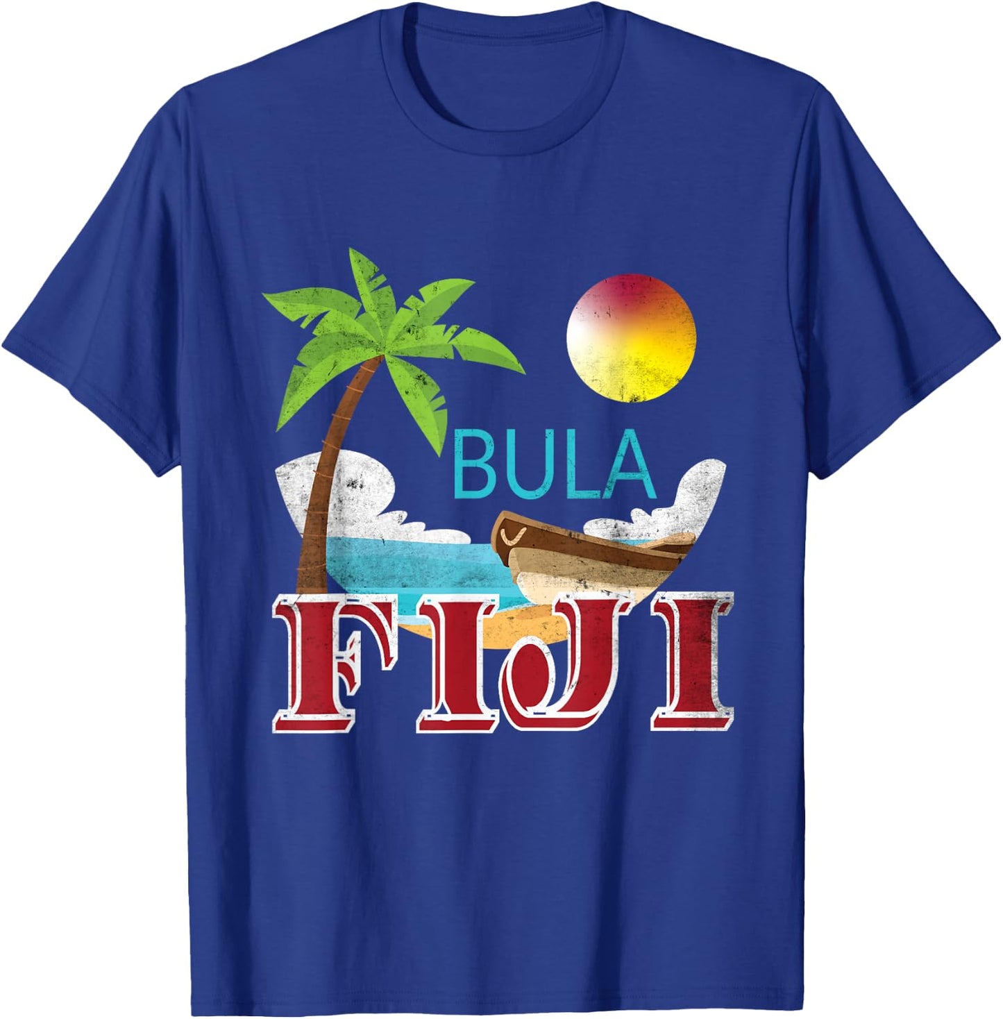 Tourist and Native Fiji Bula Vintage Grunge Vacation Shirt T-Shirt - T-Shirt | Royal