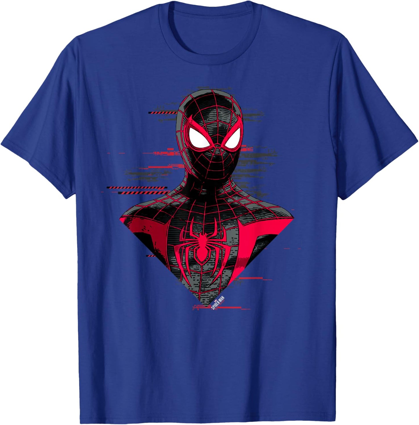 Marvel Spider-Man: Miles Morales Glitch Big Face T-Shirt - T-Shirt | Royal