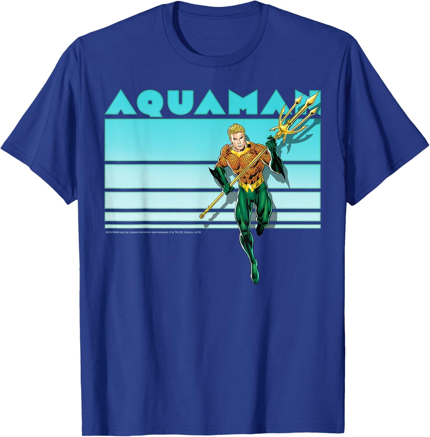 DC Comics Aquaman Vintage Stripes T-Shirt - T-Shirt | Royal