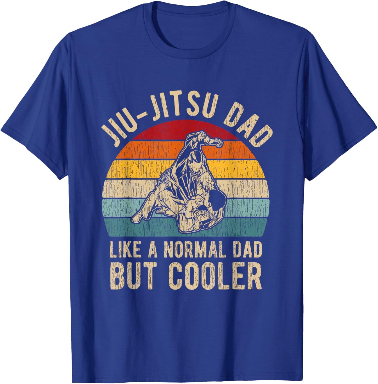 Retro Jiu-Jitsu Dad Shirt BJJ Men Father Vintage T-Shirt - T-Shirt | Royal