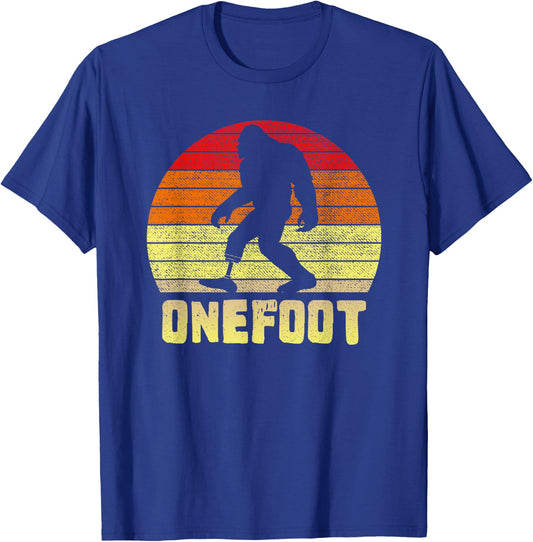 Onefoot Leg Amputee Recovery | One Foot Bigfoot Funny Sunset T-Shirt - T-Shirt | Royal