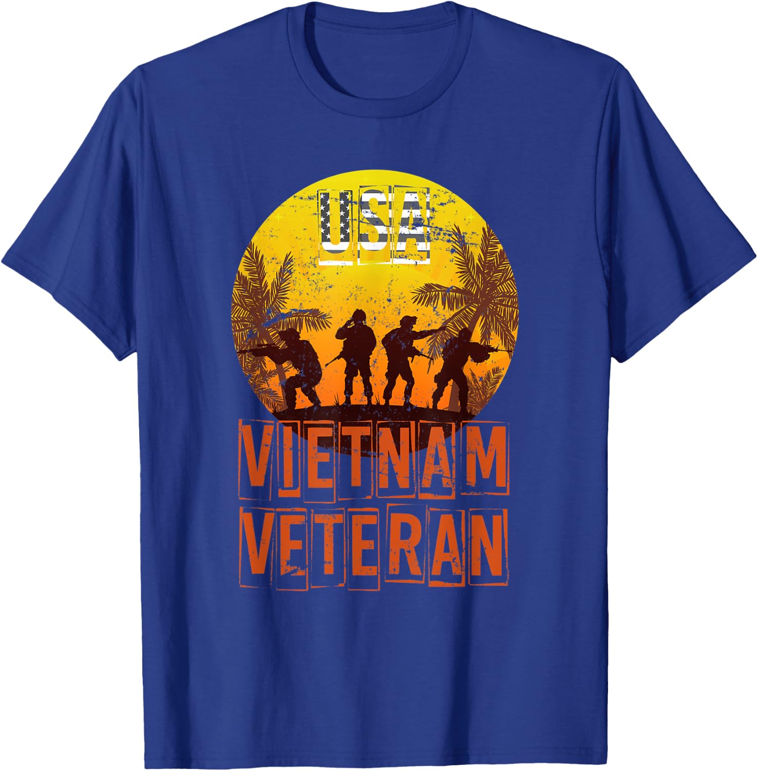 USA Patriotic Vietnam Veteran Women Men T-Shirt - T-Shirt | Royal