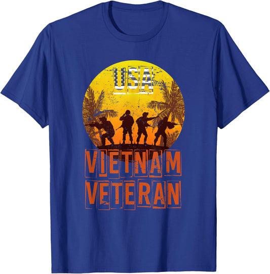USA Patriotic Vietnam Veteran Women Men T-Shirt - T-Shirt | Royal