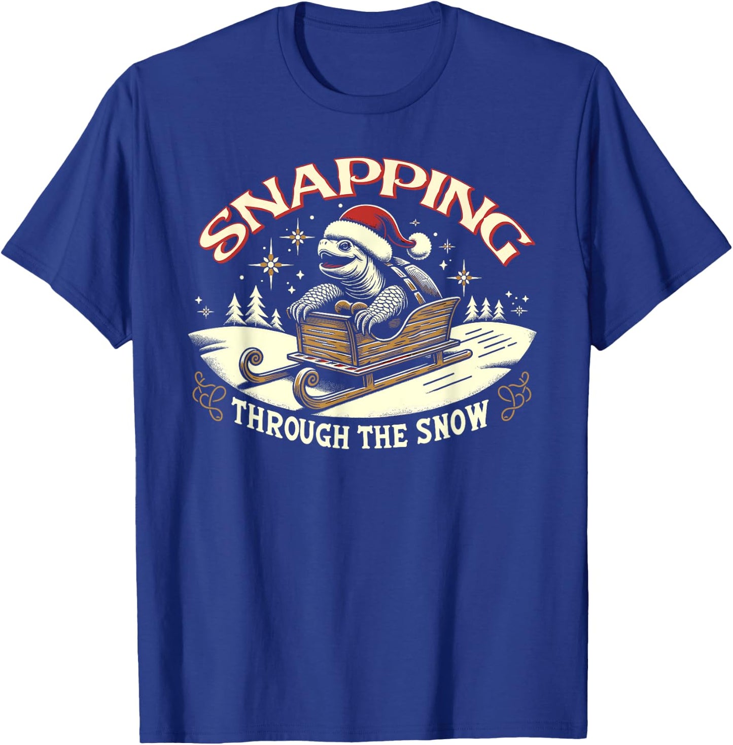 Snapping Turtle Santa Christmas T-Shirt - T-Shirt | Royal