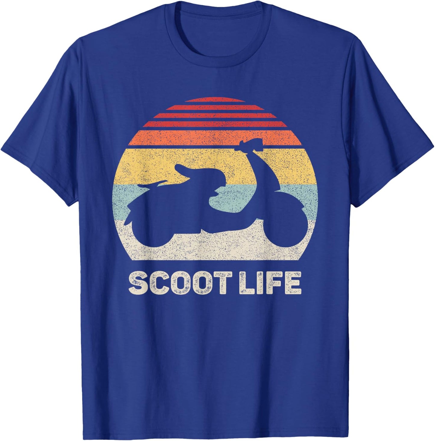 Retro Scoot Life Scooter Shirt Funny Vintage Moped T-Shirt - T-Shirt | Royal