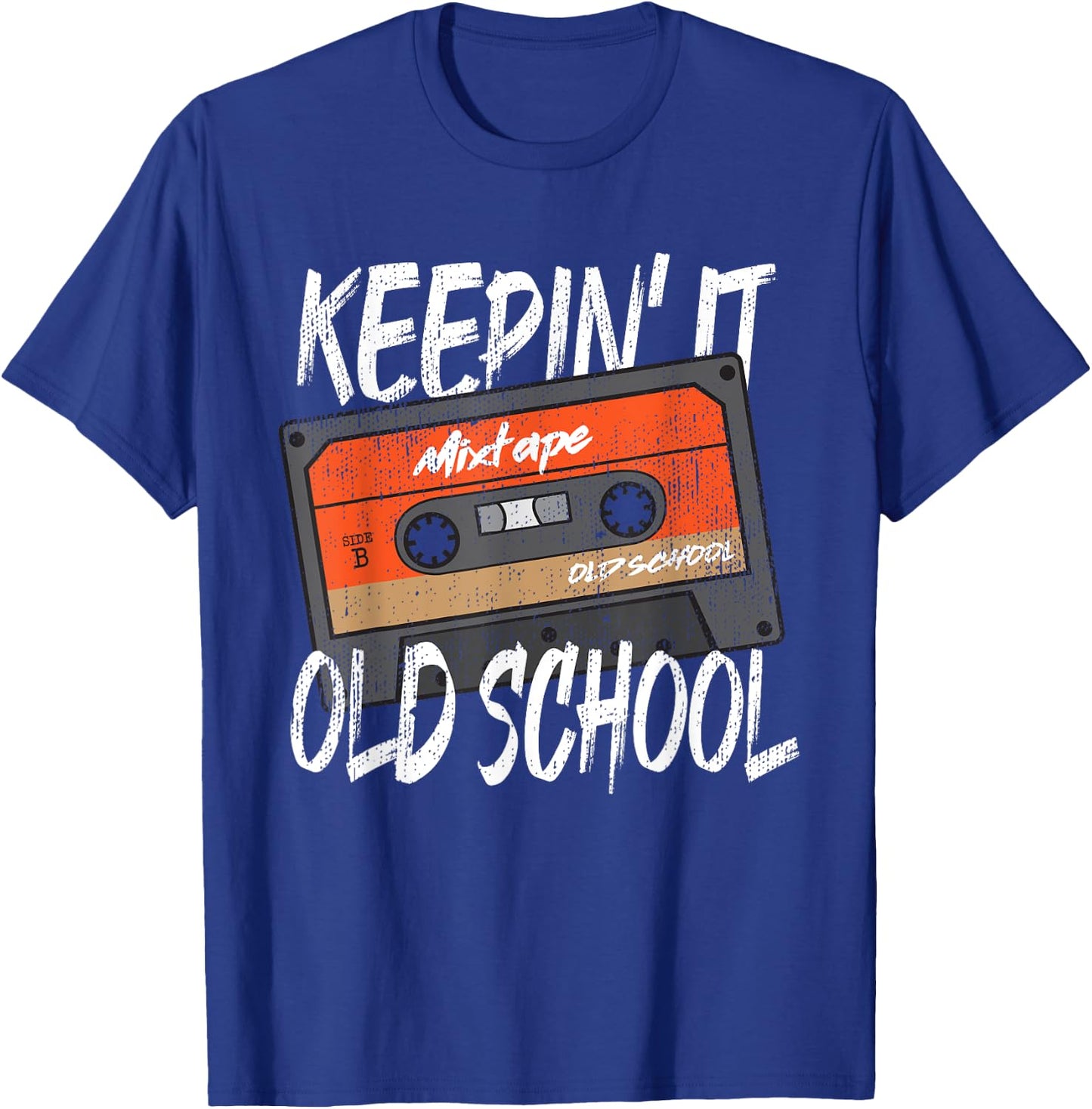 Old School Hip Hop 80s 90s Vintage Mixtape Cassette Tape T-Shirt - T-Shirt | Royal