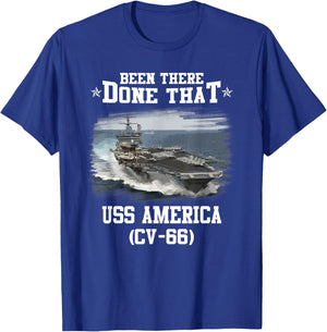 USS America CV-66 Veterans Day Father Day Gift T-Shirt - T-Shirt | Royal