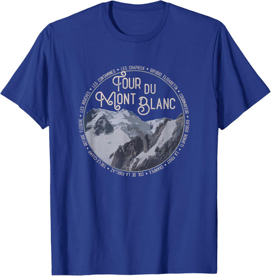 Tour du Mont Blanc Gear European Hiking Trail Souvenir Hiker T-Shirt - T-Shirt | Royal