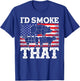Funny Barbecue Id Smoke That Patriotic Grillmaster US BBQ T-Shirt - T-Shirt | Royal