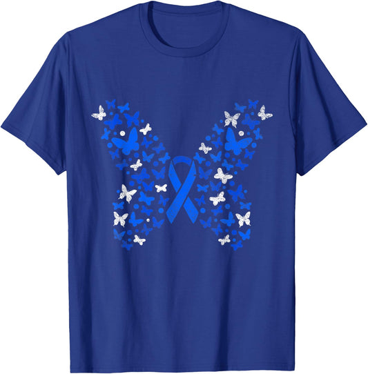 Butterfly Colorectal Cancer Awareness T-Shirt - T-Shirt | Royal