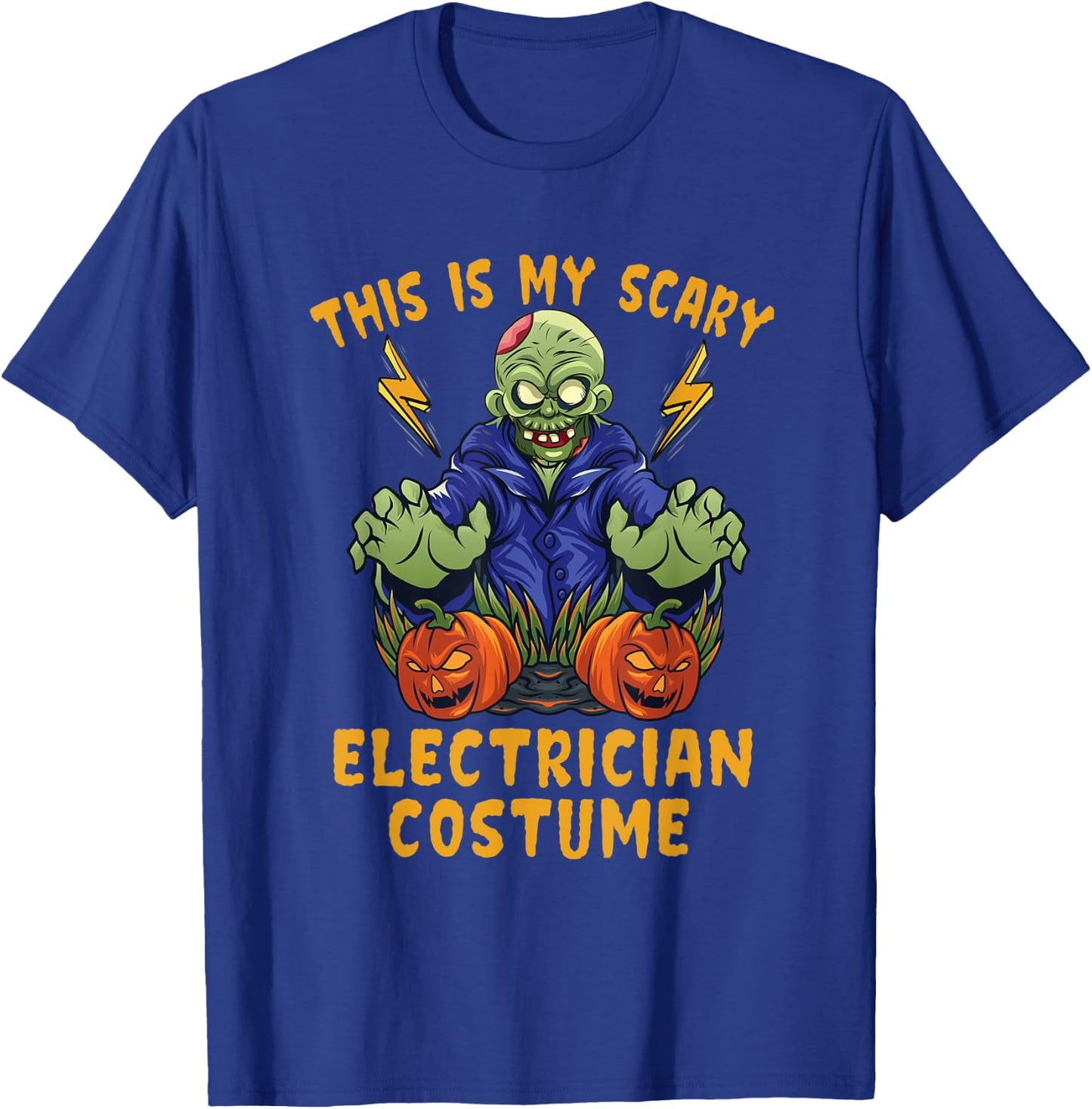 This Is My Scary Electrician Costume Zombie Gift T-Shirt - T-Shirt | Royal