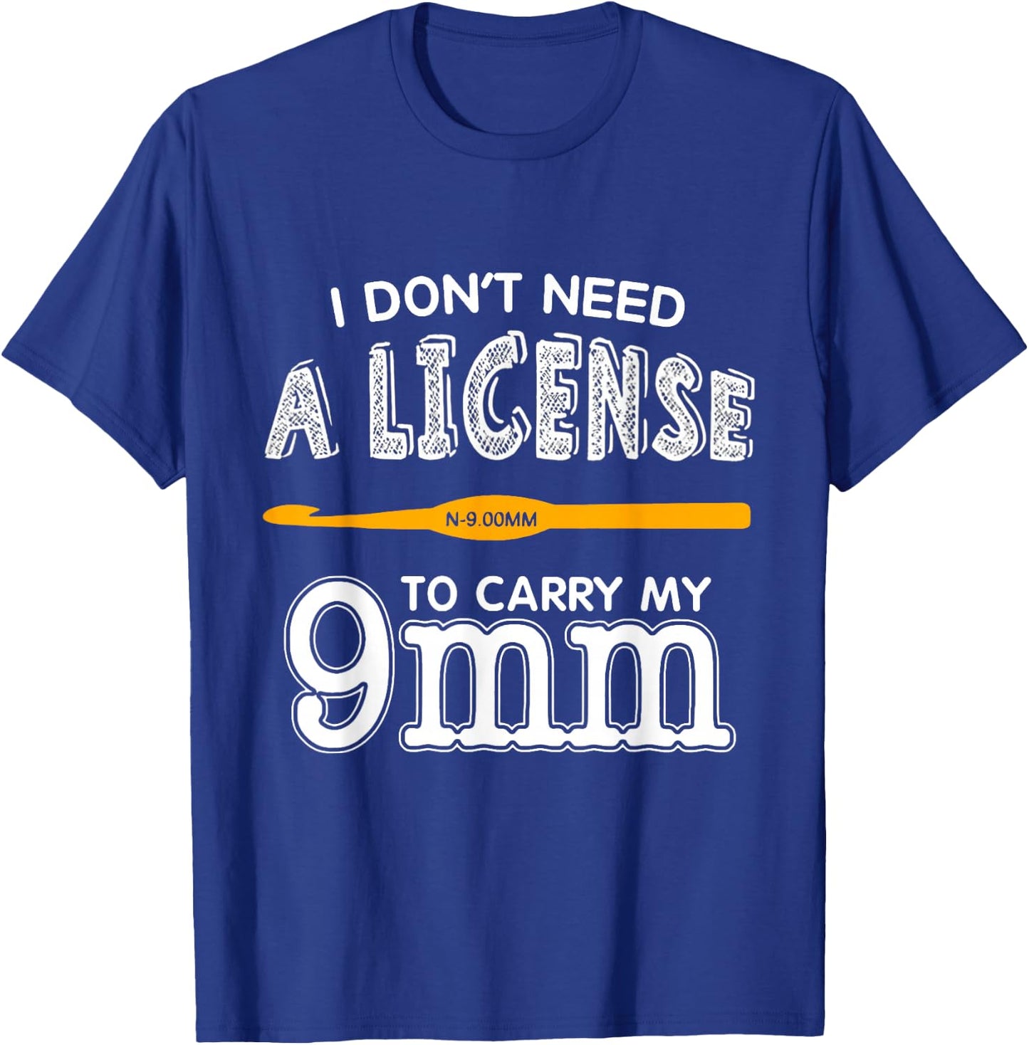 Funny 9mm Hook Knitting Crochet Yarn Craft Lover Gift T-Shirt - T-Shirt | Royal