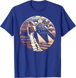 Majestic Sphinx and Pyramids Artwork T-Shirt - T-Shirt | Royal