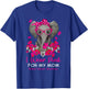 I Wear Pink For My Mom Elephant Breast Cancer Awareness Gift T-Shirt - T-Shirt | Royal