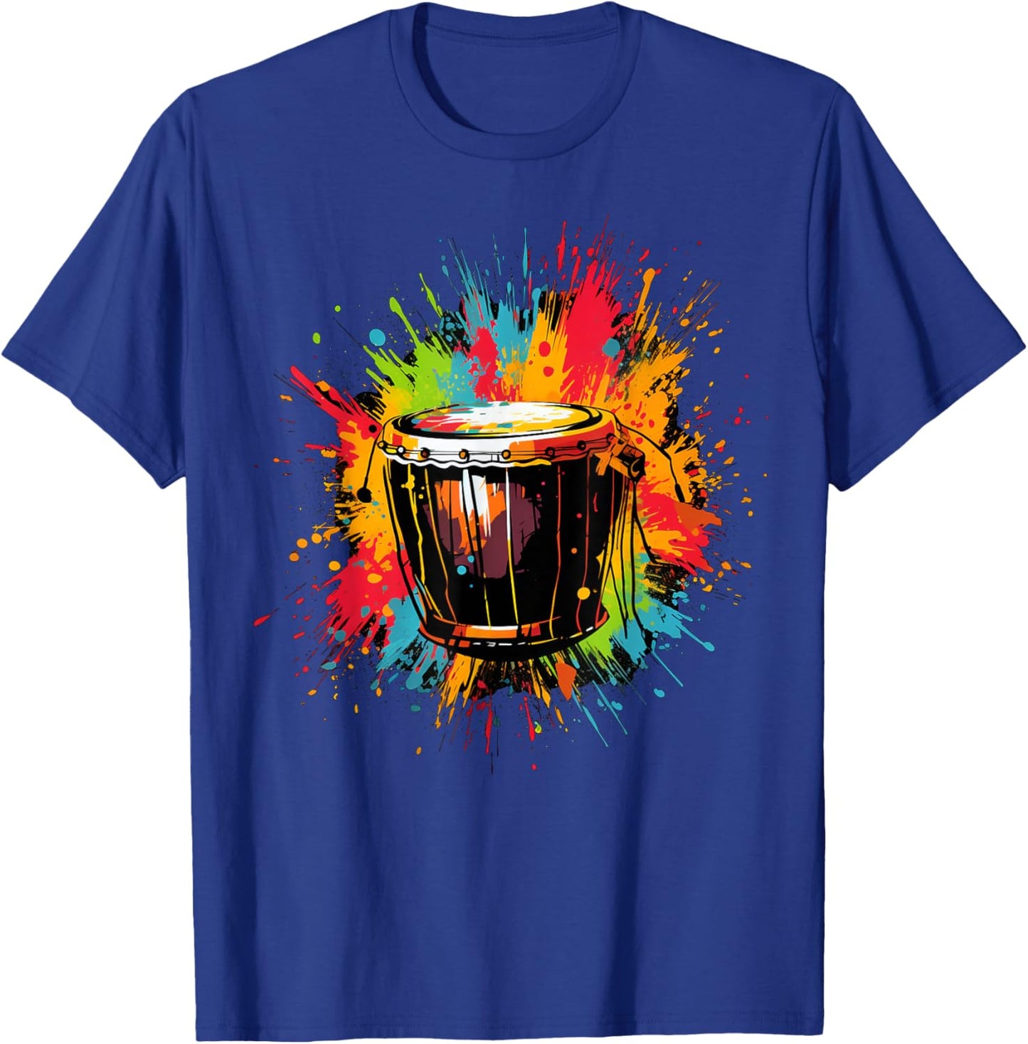 Djembe instrument on colorful painted Djembe T-Shirt - T-Shirt | Royal