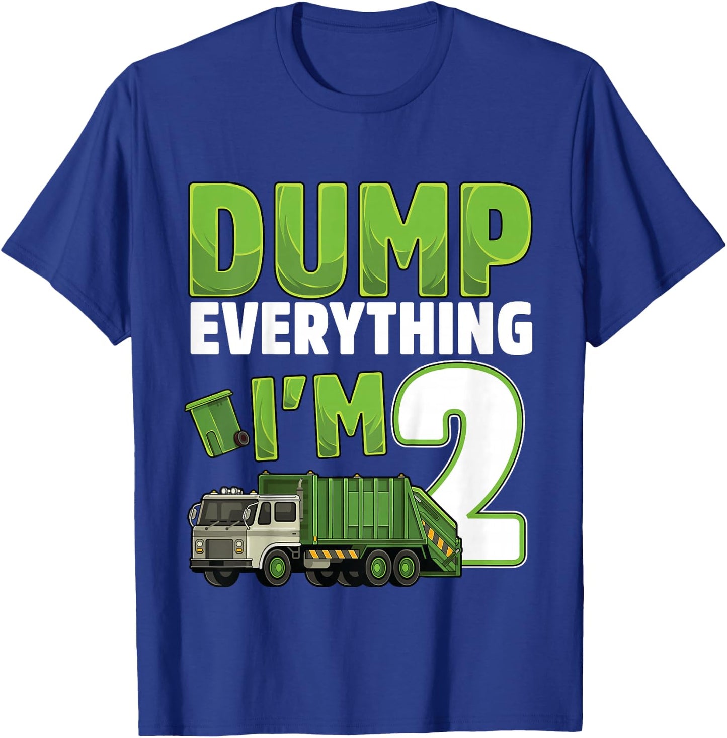 Recycling Trash 2 Year Old Garbage Truck 2nd Birthday Boy T-Shirt - T-Shirt | Royal