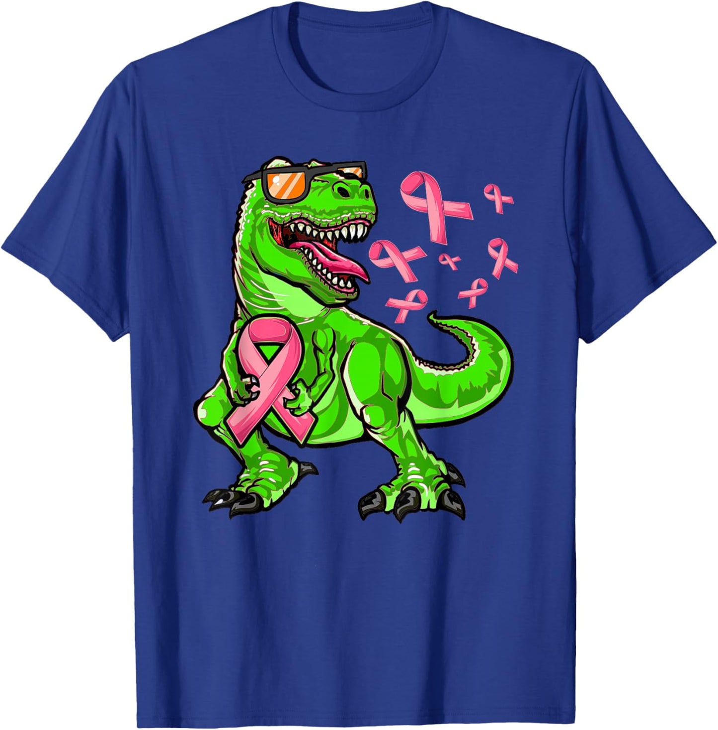 Breast Cancer T-Rex Dinosaur, Boys Breast Cancer Awareness T-Shirt - T-Shirt | Royal
