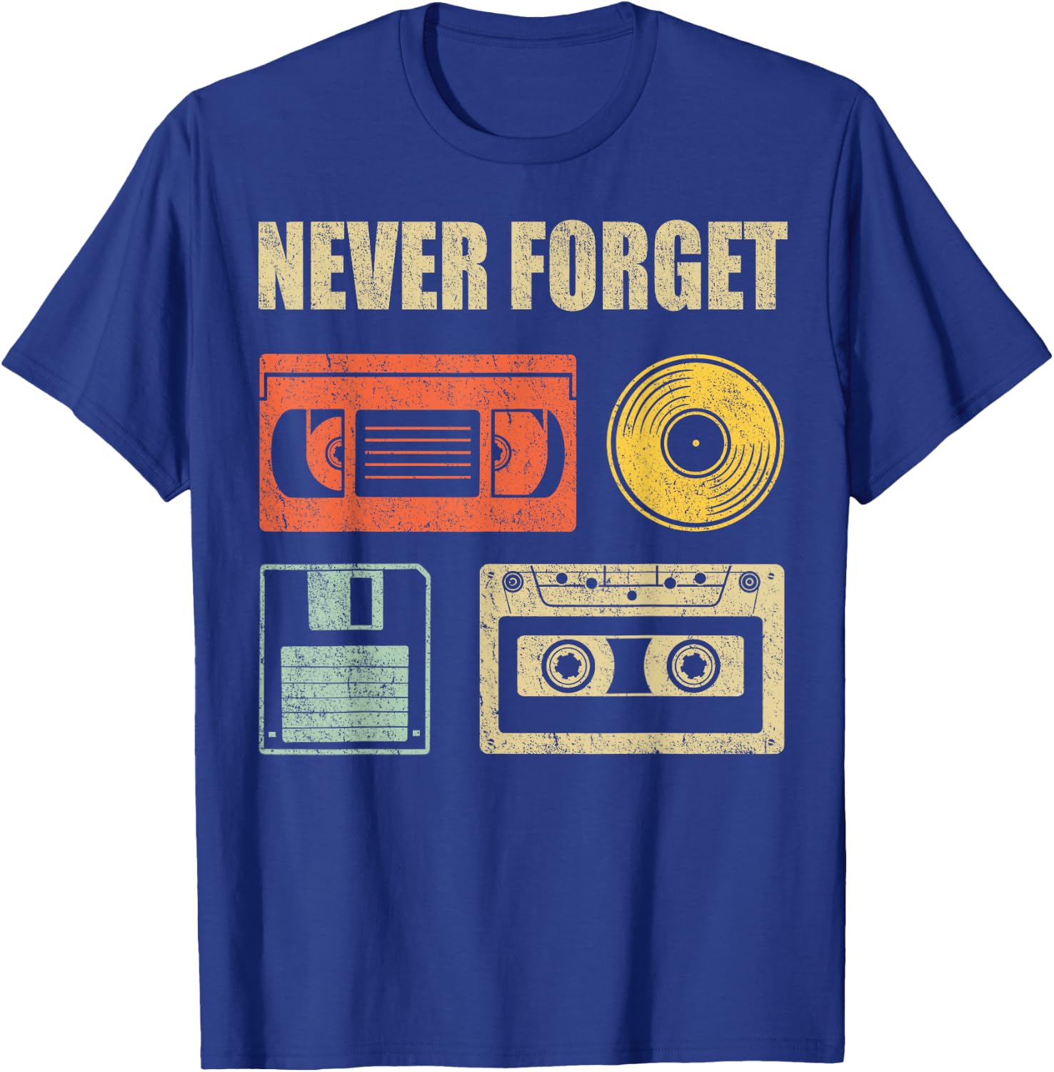 Never Forget Audio Cassette 70s 80s 90s Funny Gift Shirt T-Shirt - T-Shirt | Royal