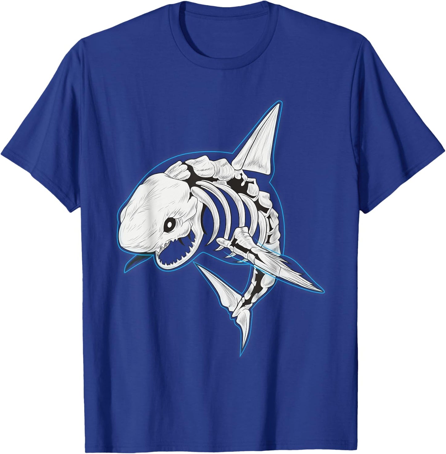 Shark Ghost Shirt Spooky Shark Halloween Costumes Skeleton T-Shirt - T-Shirt | Royal
