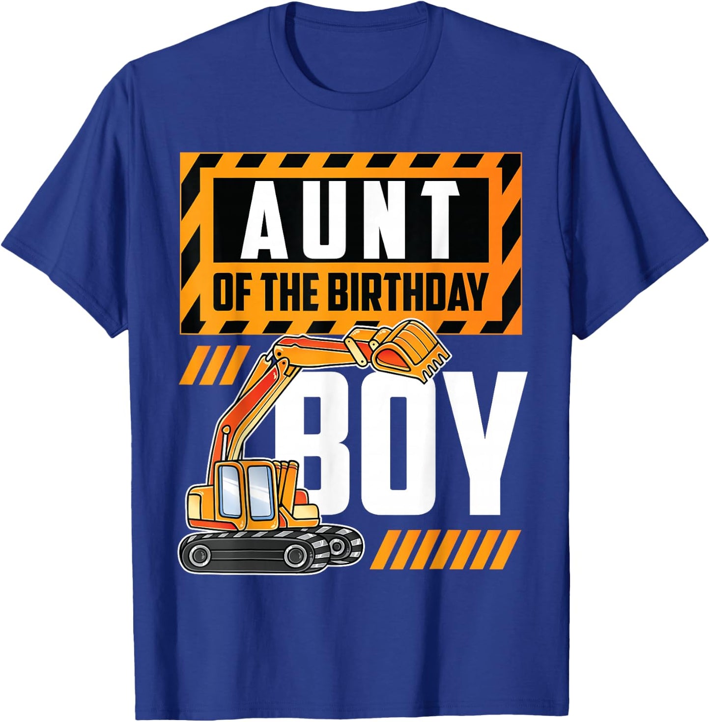 vehicle construction excavator Aunt of the Birthday Boy T-Shirt - T-Shirt | Royal