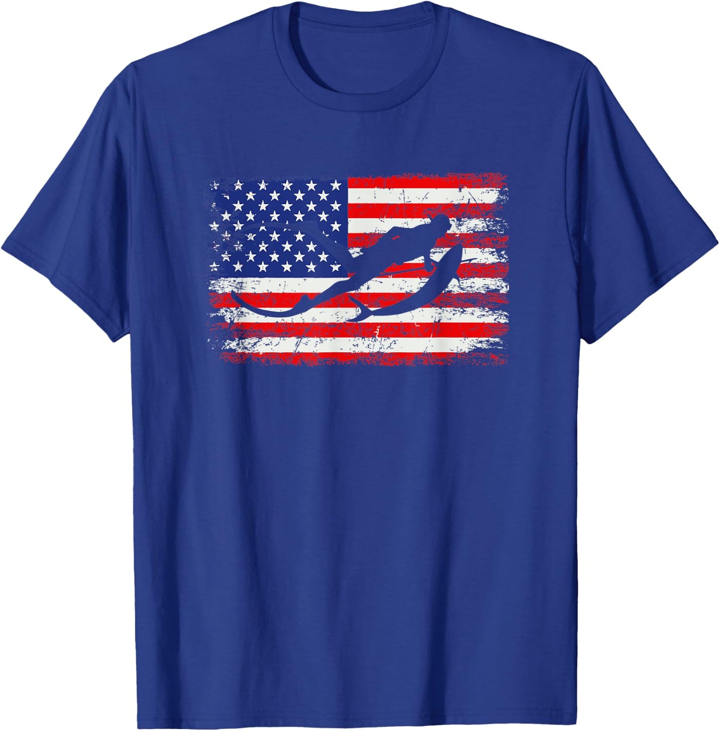 Spearfishing American flag, spear fishing Women Kids Men T-Shirt - T-Shirt | Royal