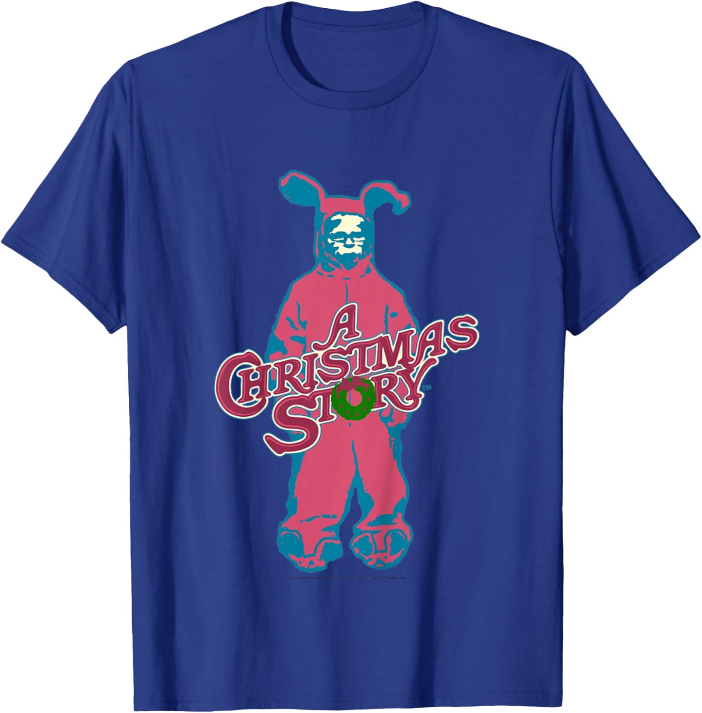Kids A Christmas Story Ralphie Pink Bunny Suit Logo T-Shirt - T-Shirt | Royal