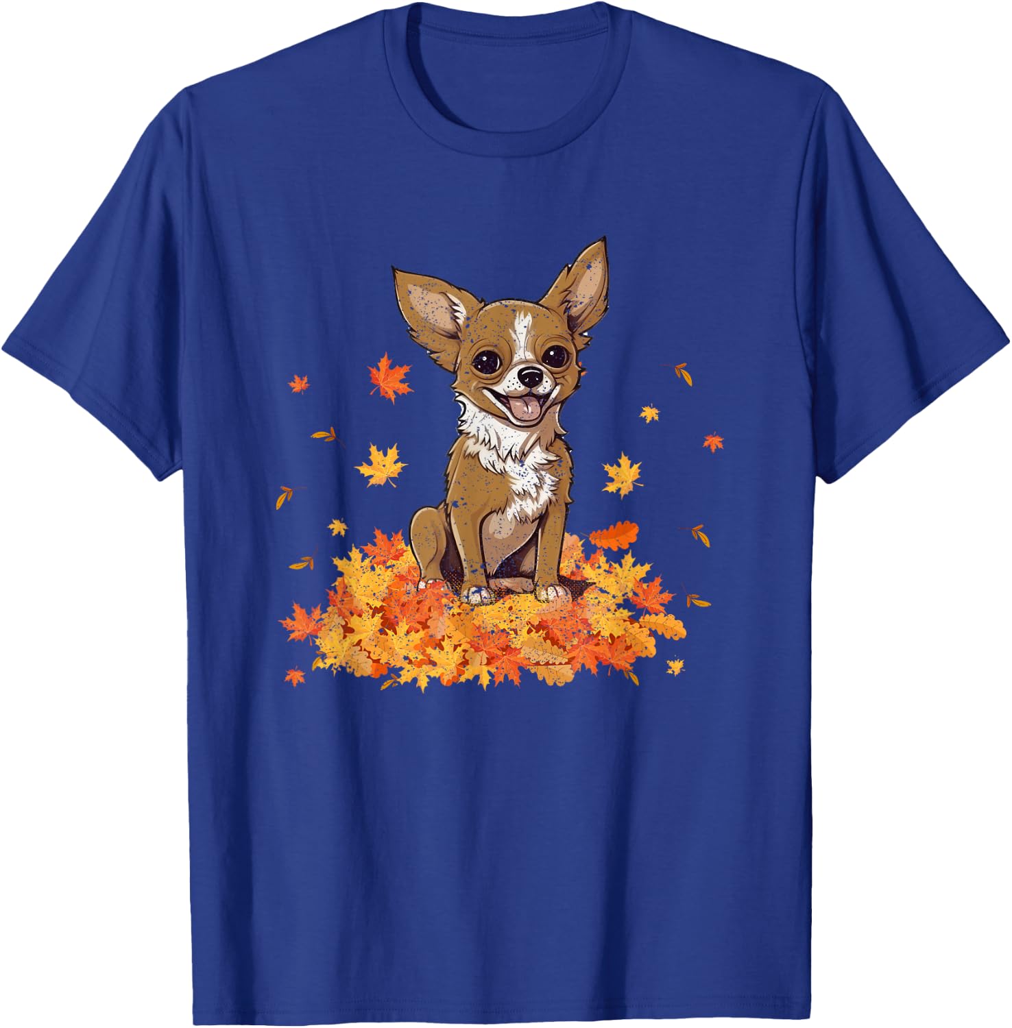 Chihuahua Hello Autumn Dog Lover Fall Leaves Thankgiving T-Shirt - T-Shirt | Royal