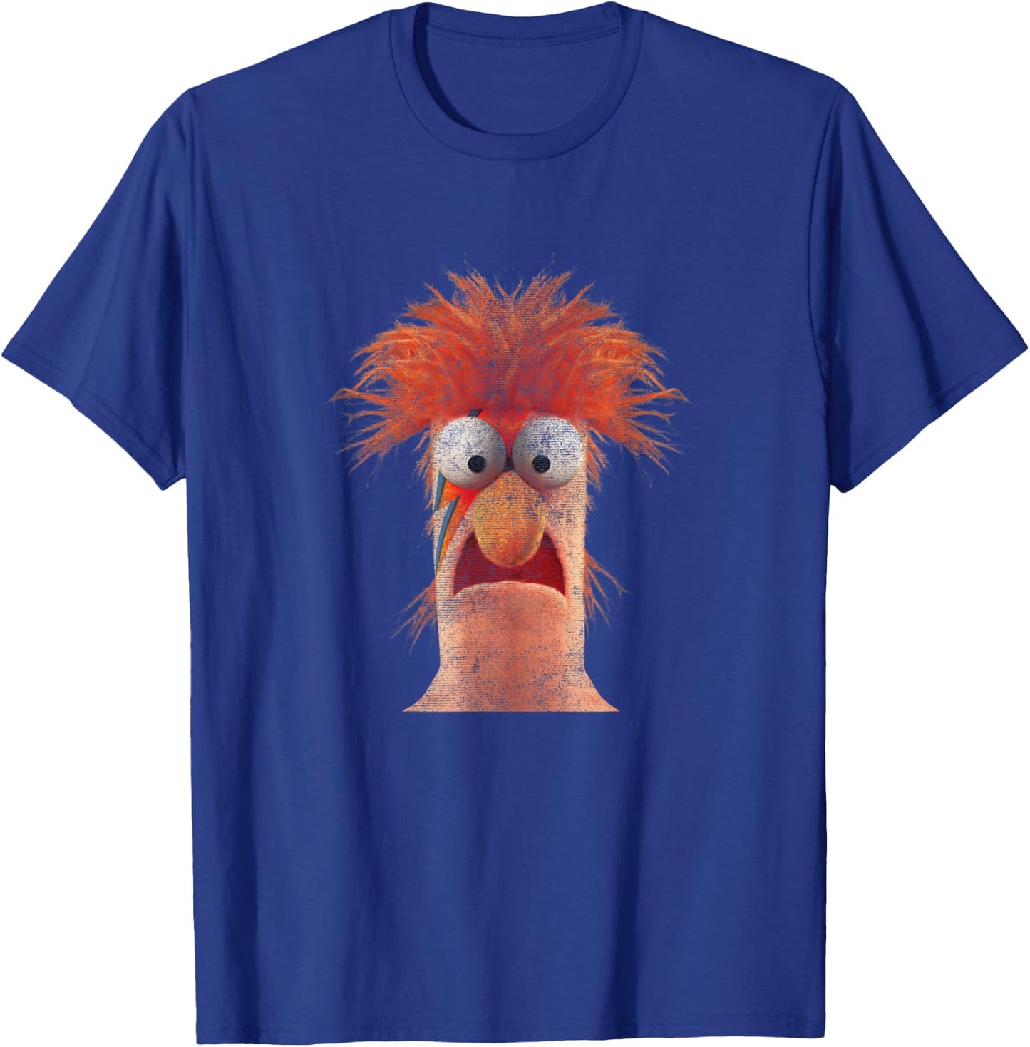 Disney The Muppets Rockstar Beaker Distressed Big Face T-Shirt - T-Shirt | Royal