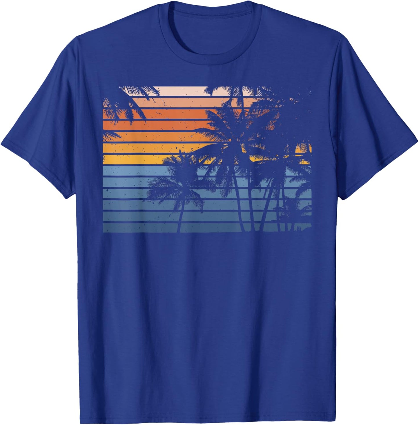 Palm Tree Silhouette Tree Design Vintage Graphic Gift T-Shirt - T-Shirt | Royal