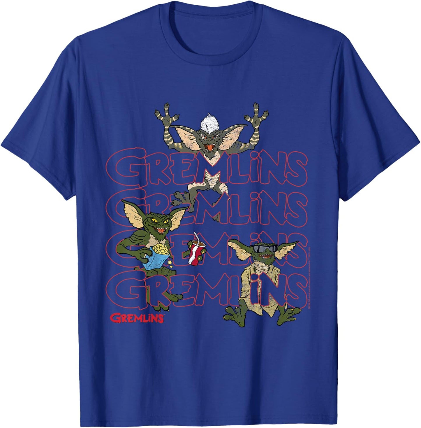 Kids Gremlins Text Stack T-Shirt - T-Shirt | Royal