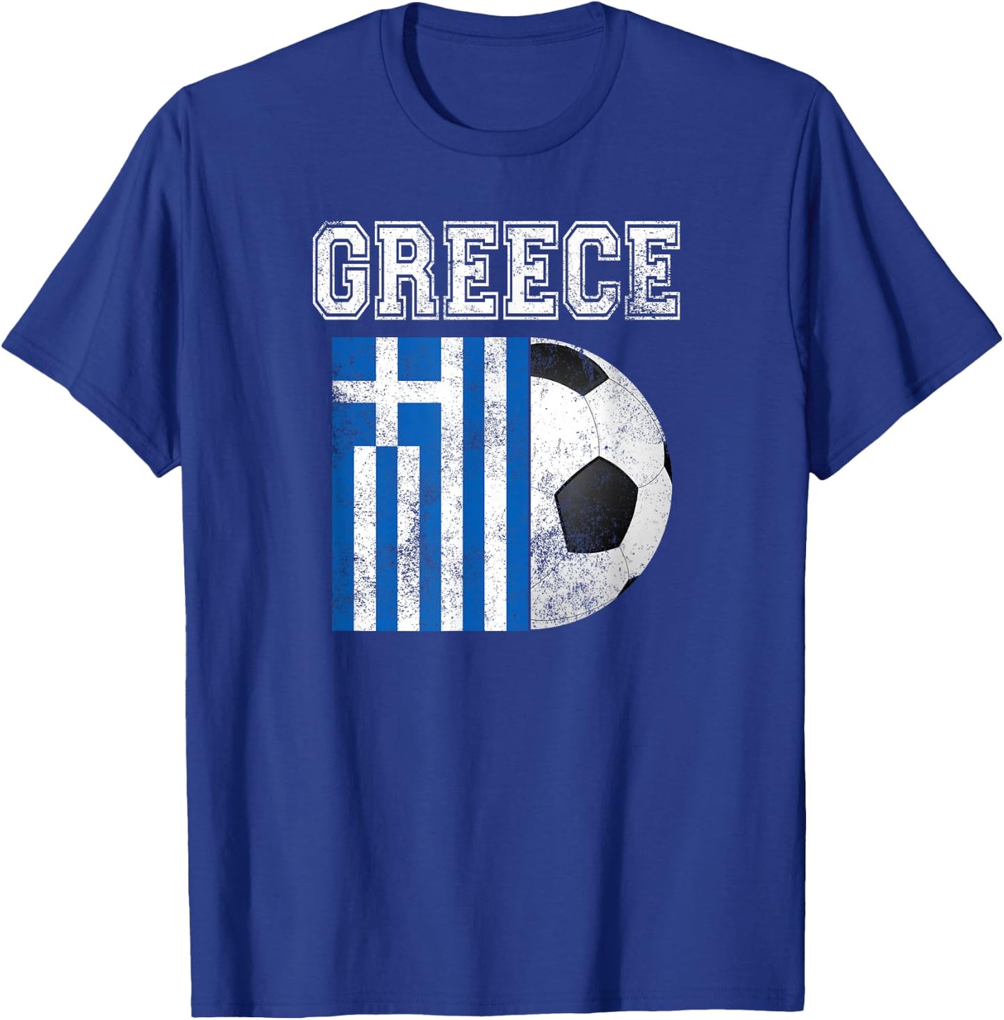 Greece Flag - Soccer Futbol Football T-Shirt - T-Shirt | Royal