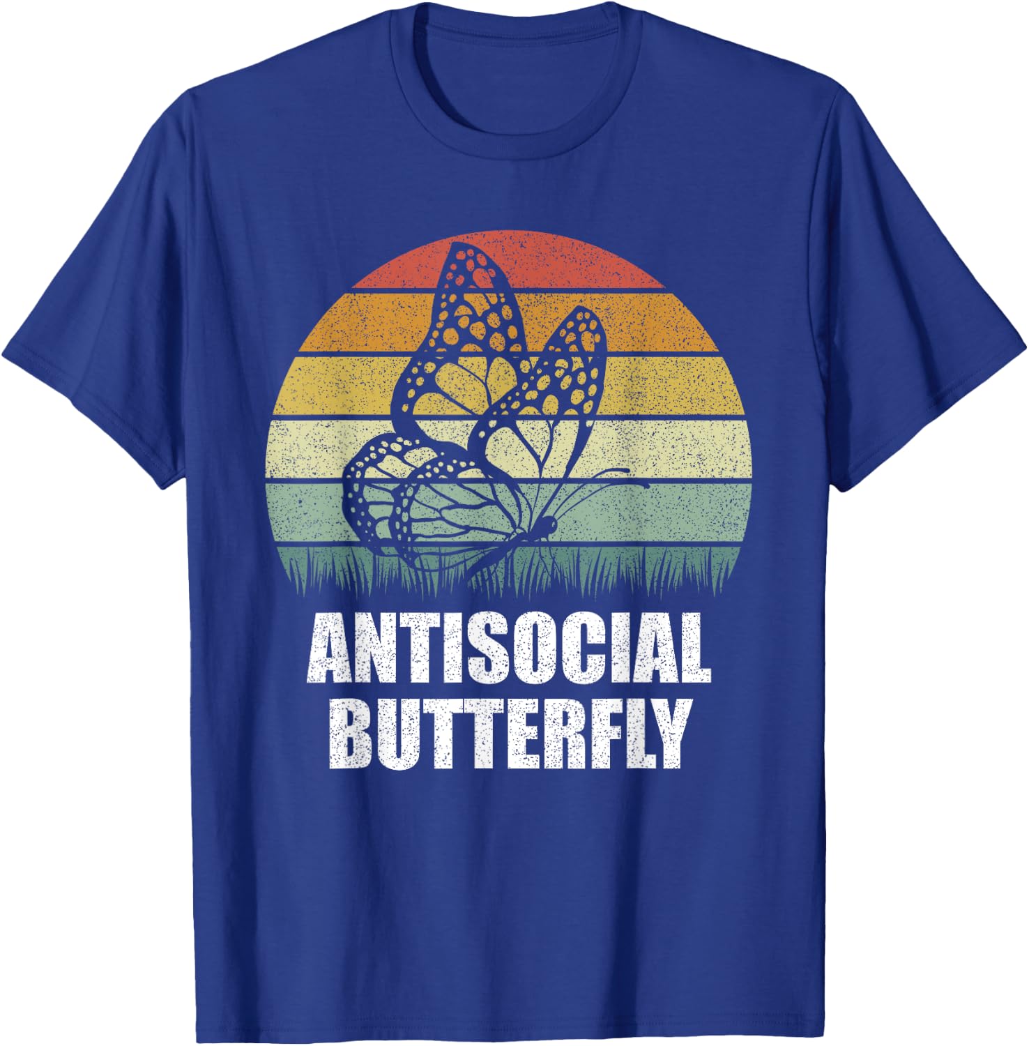 Retro Antisocial Butterfly Shirt Funny Gifts For Introverts T-Shirt - T-Shirt | Royal