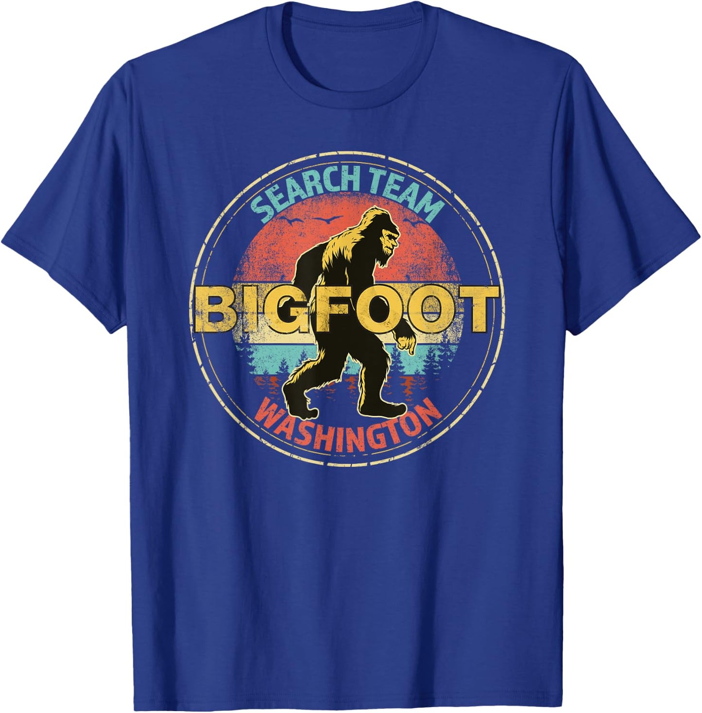 Washington Bigfoot Search Team Sasquatch Merchandise T-Shirt - T-Shirt | Royal