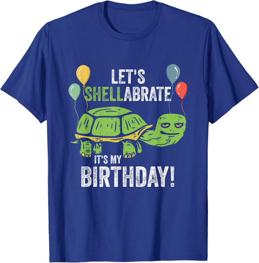 Let's Shellabrate It's My Birthday Turtle Lover Keeper Party T-Shirt - T-Shirt | Royal