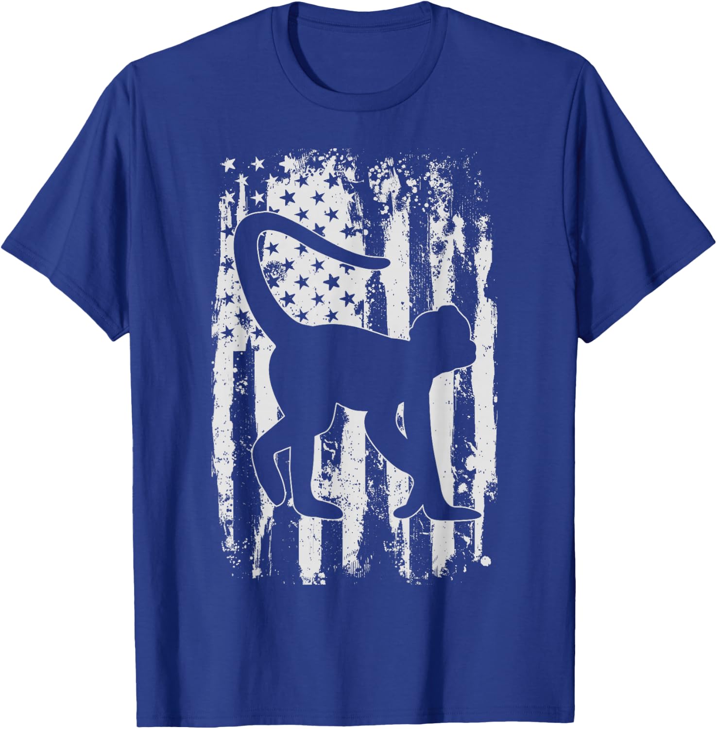 Spider Monkey American Flag Vintage T-Shirt - T-Shirt | Royal