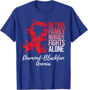 Family Support Diamond–Blackfan Anemia DBA Awareness T-Shirt - T-Shirt | Royal
