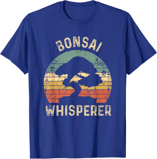Bonsai Tree Whisperer Japanese Gardener Sunset Funny Gift T-Shirt - T-Shirt | Royal