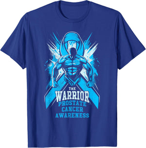 Warrior Prostate Cancer Awareness, Light Blue Ribbon Fight T-Shirt - T-Shirt | Royal