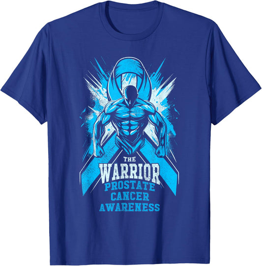 Warrior Prostate Cancer Awareness, Light Blue Ribbon Fight T-Shirt - T-Shirt | Royal
