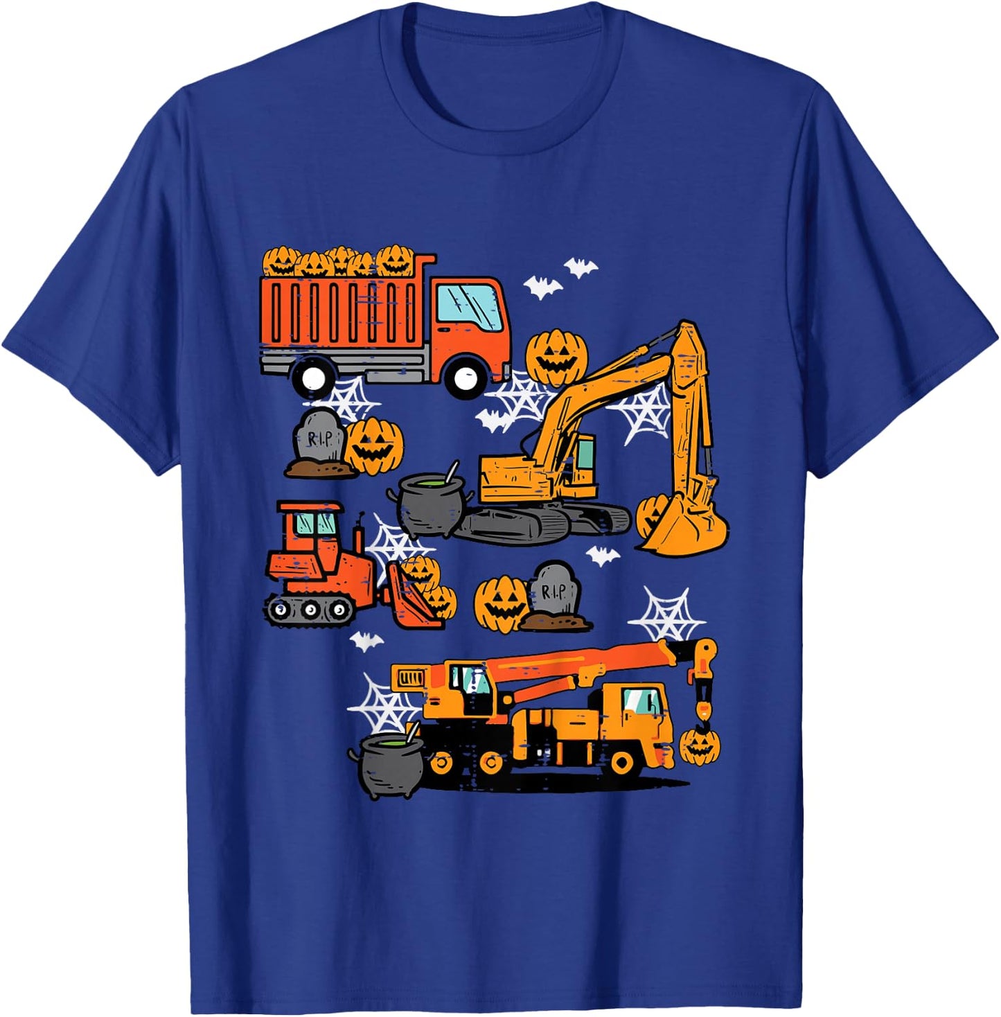 Kids Halloween Construction Trucks Costume Toddler Boys Youth T-Shirt - T-Shirt | Royal