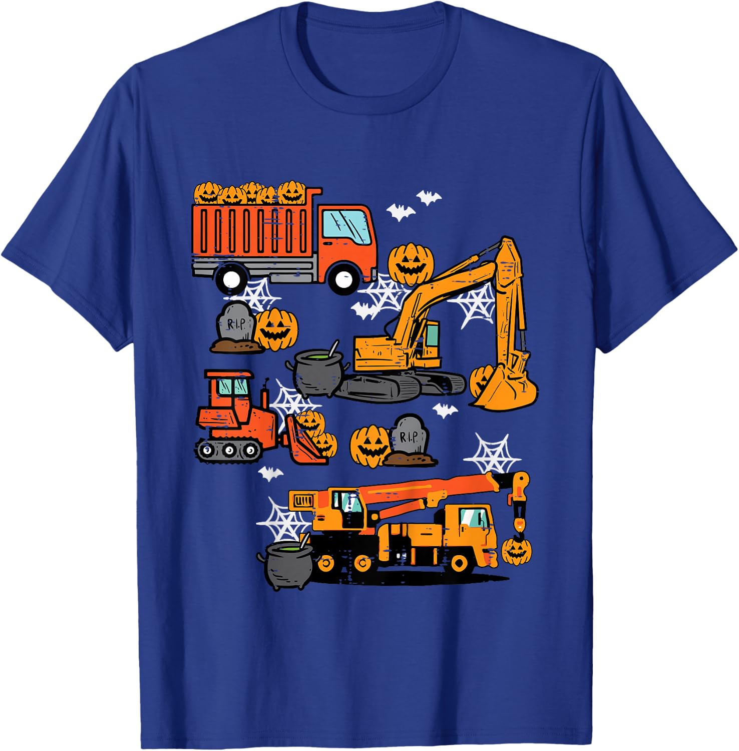 Kids Halloween Construction Trucks Costume Toddler Boys Youth T-Shirt - T-Shirt | Royal