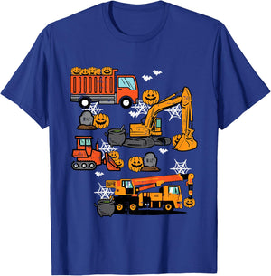 Kids Halloween Construction Trucks Costume Toddler Boys Youth T-Shirt - T-Shirt | Royal
