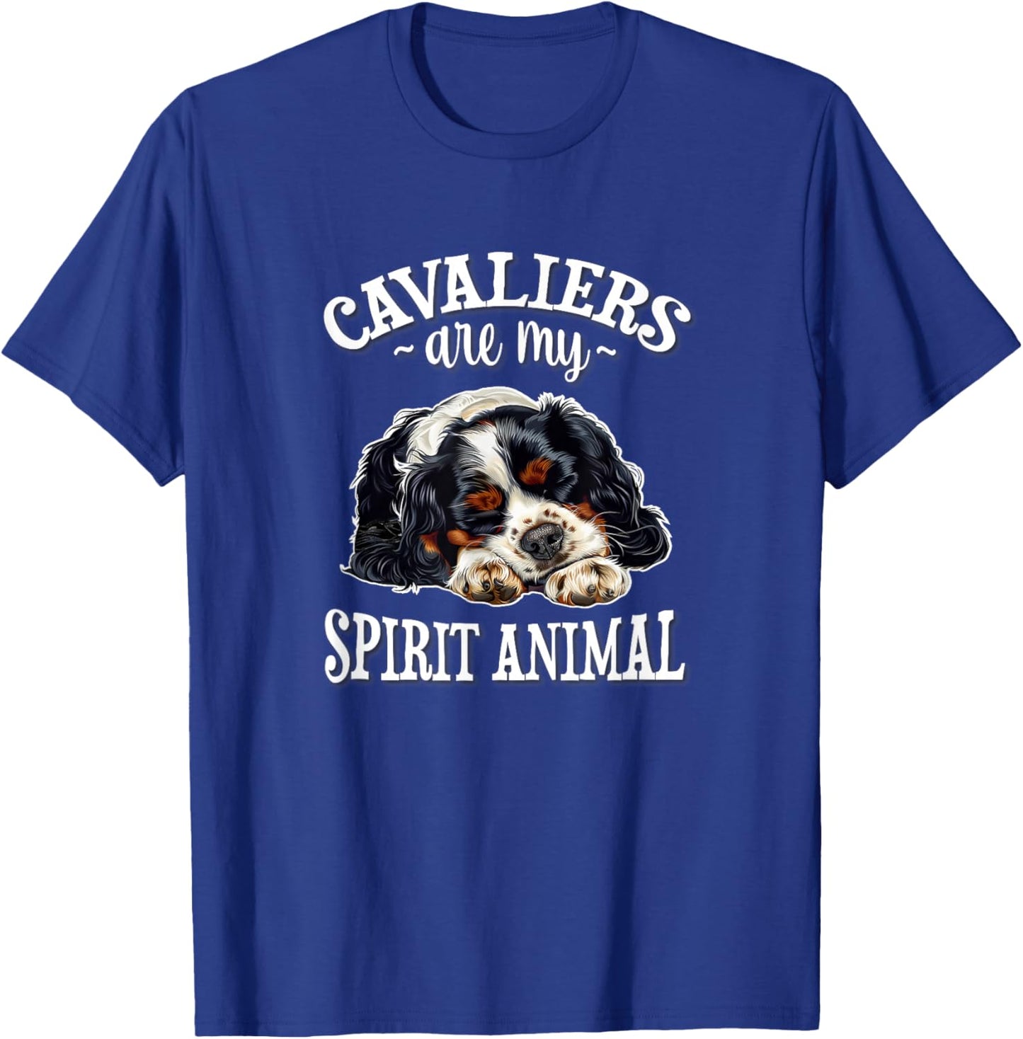 Funny Sleep Nap My Spirit Animal Tricolor Cavalier Dog Lover T-Shirt - T-Shirt | Royal